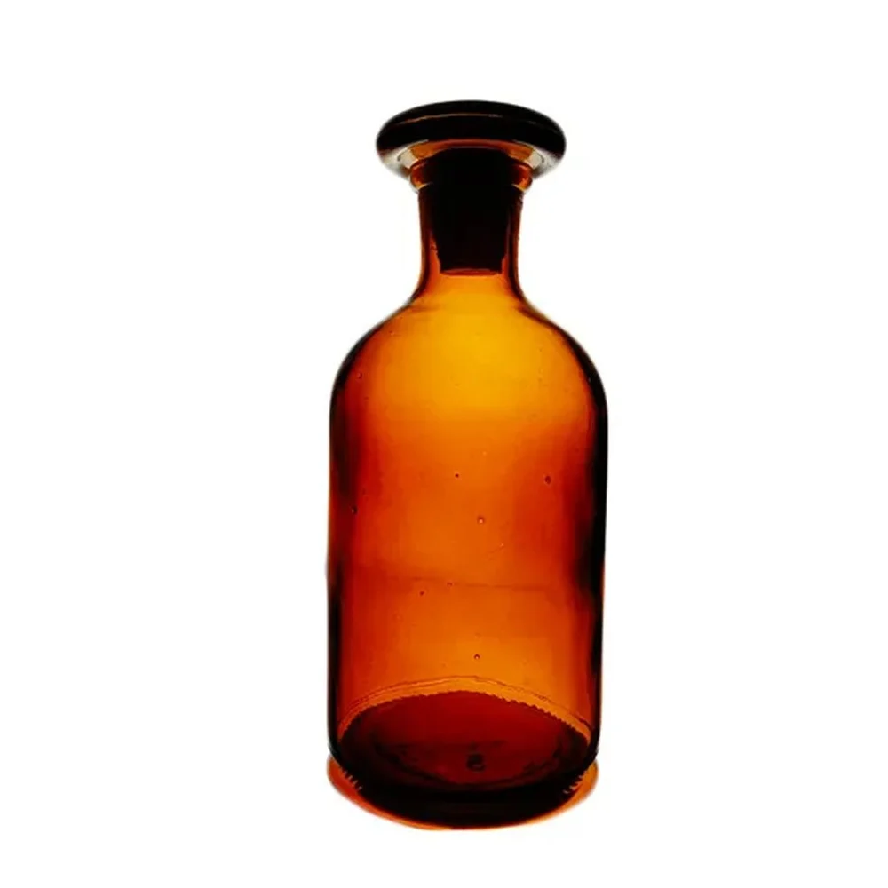 Reagent Bottle AMBER Narrow Mouth With Hollow Stopper