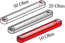 Set Of Four Resistors 10 Ohm (1 No), 20 Ohm (2 Nos.), 30 Ohm (1 No)