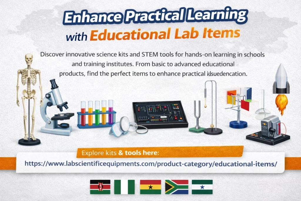 science lab setup physics equipment and laboratory glassware Kenya Nigeria Ghana South Africa